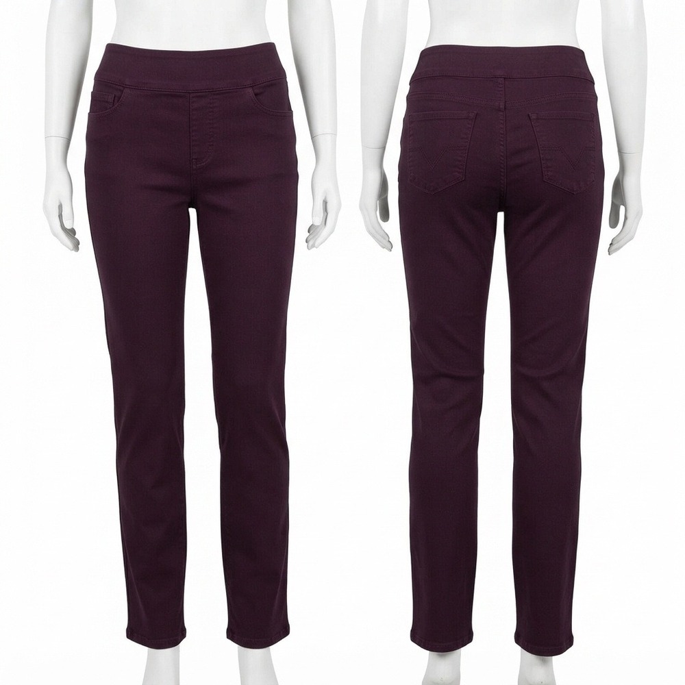 Westbound Pants Womans 18 Plum Burgundy Pull On Straight Leg 18W Regular Stretch